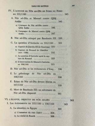 Nur ad-Din. Un grand prince musulman de Syrie au temps des Croisades (511-569 H. / 1118-1174). Tomes I, II & III (complete set)