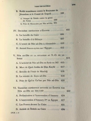 Nur ad-Din. Un grand prince musulman de Syrie au temps des Croisades (511-569 H. / 1118-1174). Tomes I, II & III (complete set)
