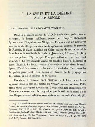 Nur ad-Din. Un grand prince musulman de Syrie au temps des Croisades (511-569 H. / 1118-1174). Tomes I, II & III (complete set)