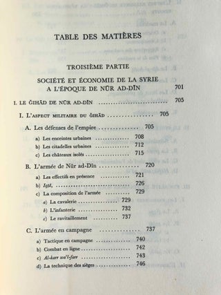 Nur ad-Din. Un grand prince musulman de Syrie au temps des Croisades (511-569 H. / 1118-1174). Tomes I, II & III (complete set)