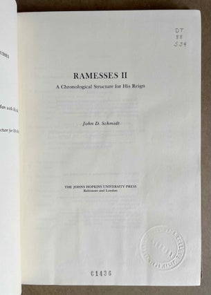 Ramesses II. A Chronological Structure for His Reign.[newline]M4132b-03.jpeg