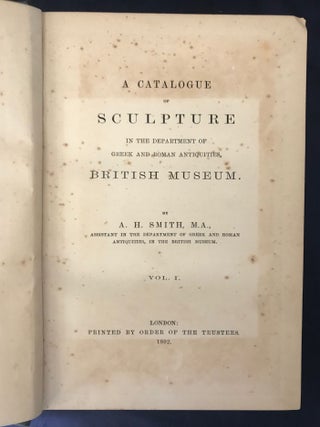 A Catalogue of Sculpture in the Department of Greek and Roman Antiquities British Museum. 3 volumes (complete set)[newline]M4162-02.jpg