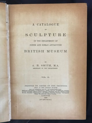 A Catalogue of Sculpture in the Department of Greek and Roman Antiquities British Museum. 3 volumes (complete set)[newline]M4162-07.jpg