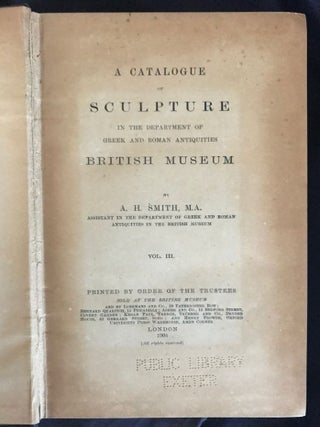 A Catalogue of Sculpture in the Department of Greek and Roman Antiquities British Museum. 3 volumes (complete set)[newline]M4162-13.jpg