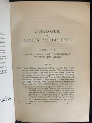 A Catalogue of Sculpture in the Department of Greek and Roman Antiquities British Museum. 3 volumes (complete set)[newline]M4162-15.jpg