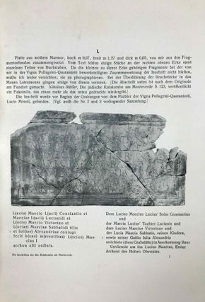 Item #M4165 Die Inschriften der jüdischen Katakombe am Monteverde zu Rom. MÜLLER Nikolaus -...[newline]M4165.jpeg