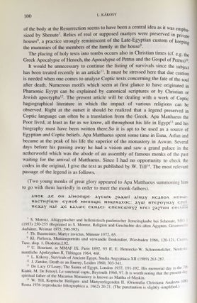 Coptology. Past, present, and future. Studies in honour of Rodolphe Kasser.