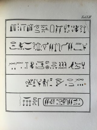 Rudimenta Hieroglyphices. Accedunt explicationes speciminum hieroglyphicorum glossarium atque alphabeta, cum XXXVI tabulis lithographicis.[newline]M4175-20.jpg