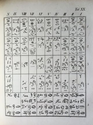 Rudimenta Hieroglyphices. Accedunt explicationes speciminum hieroglyphicorum glossarium atque alphabeta, cum XXXVI tabulis lithographicis.[newline]M4175-28.jpg