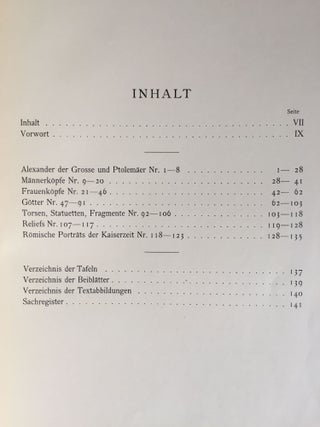 Expedition Ernst von Sieglin. Ausgrabungen in Alexandria. Die griechisch-ägyptische Sammlung Ernst von Sieglin. Band II. Erster Teil: Malerei und Plastik. 1B: Text. 1B: Tafeln (1927) & Fünf Beiblätter