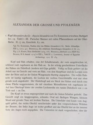 Expedition Ernst von Sieglin. Ausgrabungen in Alexandria. Die griechisch-ägyptische Sammlung Ernst von Sieglin. Band II. Erster Teil: Malerei und Plastik. 1B: Text. 1B: Tafeln (1927) & Fünf Beiblätter
