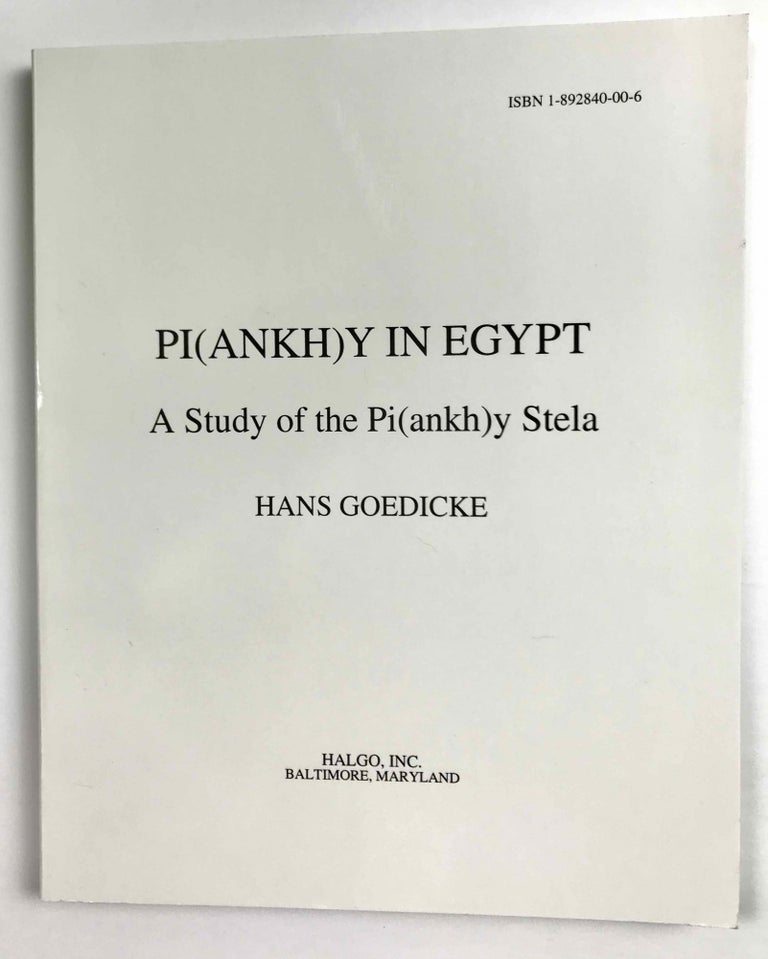 Item #M4213 Pi(ankh)y in Egypt. A study of the Pi(ankh)y stela. GOEDICKE Hans.[newline]M4213.jpeg