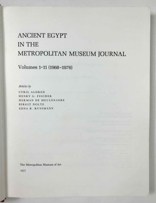 Ancient Egypt in the Metropolitan Museum Journal, Vols. 1-11 (1968-1976)[newline]M4251a-01.jpeg
