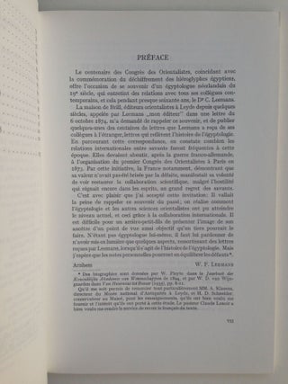 L'Egyptologue Conrade Leemans et sa correspondance. Contribution à l'histoire d'une science. A l'occasion du cent-cinquantième anniversaire du déchiffrement des hiéroglyphes et du centenaire des Congrès des Orientalistes.