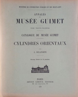 Item #M4296 Catalogue du Musée Guimet. Cylindres orientaux. DELAPORTE Louis-Joseph[newline]M4296.jpg