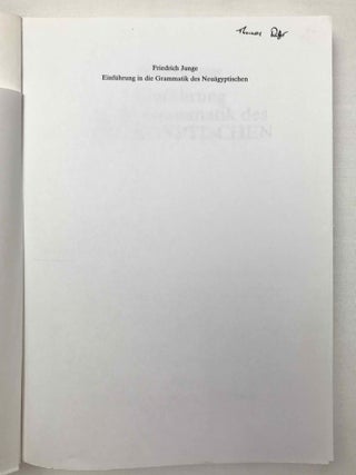 Einführung in die Grammatik des Neuägyptischen