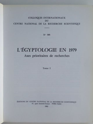 L’Egyptologie en 1979: Axes prioritaires de recherche. Tome 1, thème I: Diachronie et synchronie dans la langue égyptienne.[newline]M4328-02.jpg