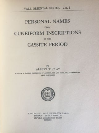 Personal Names from Cuneiform Inscriptions of the Cassite Period, Vol. I[newline]M4340-01.jpg