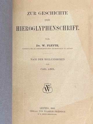 Zur Geschichte der Hieroglyphenschrift