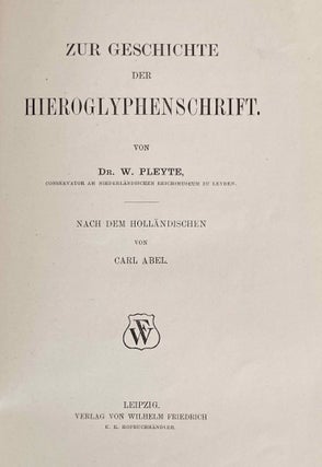 Zur Geschichte der Hieroglyphenschrift