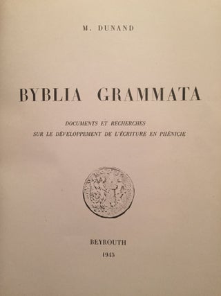 Byblia grammata: documents et recherches sur le développement de l'écriture en Phénicie[newline]M4380-01.jpg