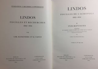 Lindos. Fouilles et recherches. Volumes I, II, III & IV (complete set)[newline]M4412a-25.jpg