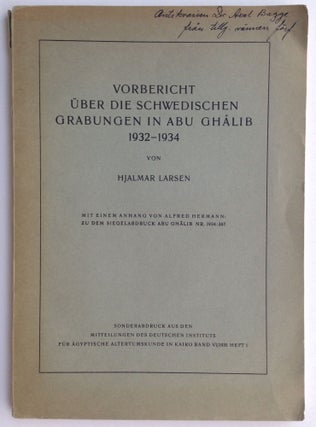 Item #M4432 Vorbericht über die Schwedischen Grabungen in Abu Ghalib 1932-1934. LARSEN Hjalmar[newline]M4432.jpg