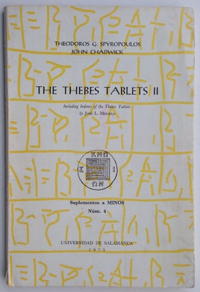 Item #M4434 The Thebes tablets II, including indexes of the Thebes Tablets by José L. Melena....[newline]M4434.jpg