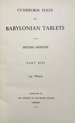 Cuneiform Texts from Babylonian Tablets, &c. in the British Museum. Volume XIII.[newline]M4458v-01.jpeg