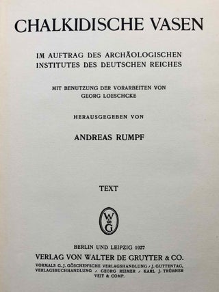 Chalkidische Vasen. Text volume and two volumes of plates (complete set)[newline]M4485-02.jpg