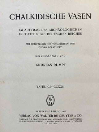 Chalkidische Vasen. Text volume and two volumes of plates (complete set)[newline]M4485-17.jpg