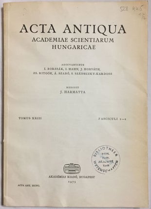 Item #M4495 Acta Antiqua. Tomus XXIII, Fasciculi 1-2. AAE - Journal - Single issue