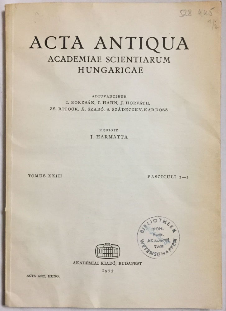 Item #M4495 Acta Antiqua. Tomus XXIII, Fasciculi 1-2. AAE - Journal - Single issue.[newline]M4495.jpg