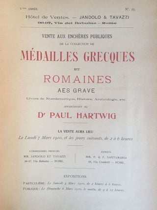 Médailles grecques et romaines. Collection Hartwig.[newline]M4502-01.jpg