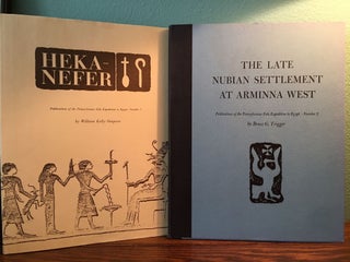 Pennsylvania-Yale Expedition to Egypt Volume 1-6. 1-W.K. Simpson, Heka-Nefer and the Dynastic Material from Toshka and Arminna. 2-B.G. Trigger, The Late Nubian Settlement at Arminna West. 3-K. Weeks, The Classic Christian Townsite at Arminna West. 4-B.G. Trigger, The Meroitic Funerary Inscriptions from Arminna West. 5-W.K. Simpson, The Terrace of the Great God at Abydos: The Offering Chapels of Dynasties 12 and 13. 6-W.K. Simpson, D.B. O’Connor, Inscribed Material from the Pennsylvania-Yale Excavations at Abydos (complete set)[newline]M4534a-01.jpg