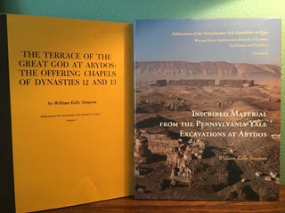 Pennsylvania-Yale Expedition to Egypt Volume 1-6. 1-W.K. Simpson, Heka-Nefer and the Dynastic Material from Toshka and Arminna. 2-B.G. Trigger, The Late Nubian Settlement at Arminna West. 3-K. Weeks, The Classic Christian Townsite at Arminna West. 4-B.G. Trigger, The Meroitic Funerary Inscriptions from Arminna West. 5-W.K. Simpson, The Terrace of the Great God at Abydos: The Offering Chapels of Dynasties 12 and 13. 6-W.K. Simpson, D.B. O’Connor, Inscribed Material from the Pennsylvania-Yale Excavations at Abydos (complete set)