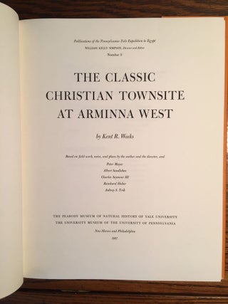 Pennsylvania-Yale Expedition to Egypt Volume 1-6. 1-W.K. Simpson, Heka-Nefer and the Dynastic Material from Toshka and Arminna. 2-B.G. Trigger, The Late Nubian Settlement at Arminna West. 3-K. Weeks, The Classic Christian Townsite at Arminna West. 4-B.G. Trigger, The Meroitic Funerary Inscriptions from Arminna West. 5-W.K. Simpson, The Terrace of the Great God at Abydos: The Offering Chapels of Dynasties 12 and 13. 6-W.K. Simpson, D.B. O’Connor, Inscribed Material from the Pennsylvania-Yale Excavations at Abydos (complete set)