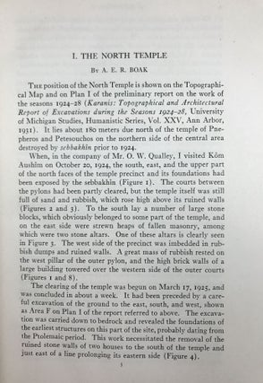 Karanis. The Temples, Coin Hoards, Botanical and Zoological Reports, Seasons 1924-31