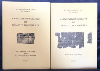 A Berichtigungsliste of Demotic Documents. A. Papyrus Editions B. Ostrakon Edition and Various Publications (complete set)[newline]M4575-01.jpg