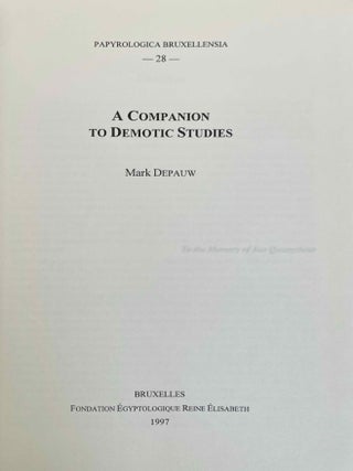 A companion to Demotic studies[newline]M4583a-01.jpeg