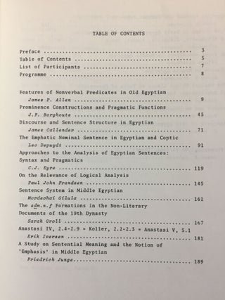 Crossroad. Chaos or the beginning of a new paradigm: papers from the Conference on Egyptian Grammar, Helsingor, 28-30 May 1986.