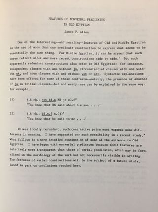 Crossroad. Chaos or the beginning of a new paradigm: papers from the Conference on Egyptian Grammar, Helsingor, 28-30 May 1986.