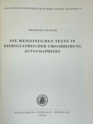 Die medizinischen Texte in hieroglyphischer Umschreibung autographiert[newline]M4586e-01.jpeg