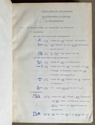 Grammatik der medizinischen Texte, in 2 volumes. Westendorf's original typed / drawn manuscript.[newline]M4587d-02.jpeg