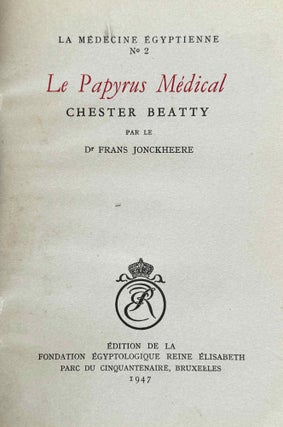 Le papyrus médical Chester Beatty