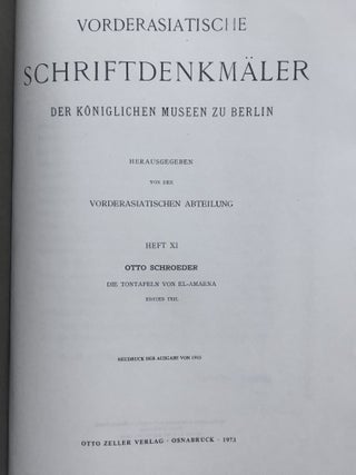Die Tontafeln von El-Amarna. Erster und Zweiter Teil (complete set)
