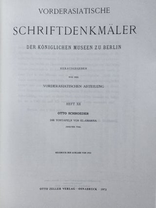 Die Tontafeln von El-Amarna. Erster und Zweiter Teil (complete set)