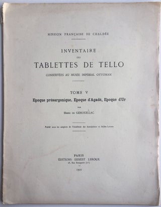 Item #M4608 Inventaire des tablettes de Tello conservées au Musée impérial ottoman. Tome V :...[newline]M4608.jpg