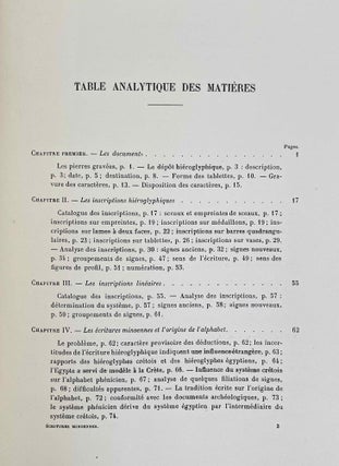 Les écritures minoennes au palais de Mallia. D'après le dépôt d'archives exhumé sous la direction de Charles Picard.