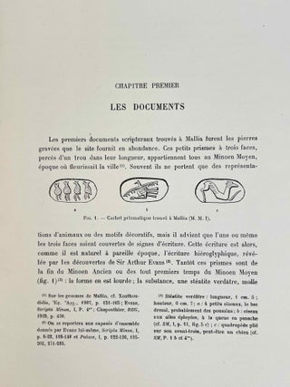 Les écritures minoennes au palais de Mallia. D'après le dépôt d'archives exhumé sous la direction de Charles Picard.